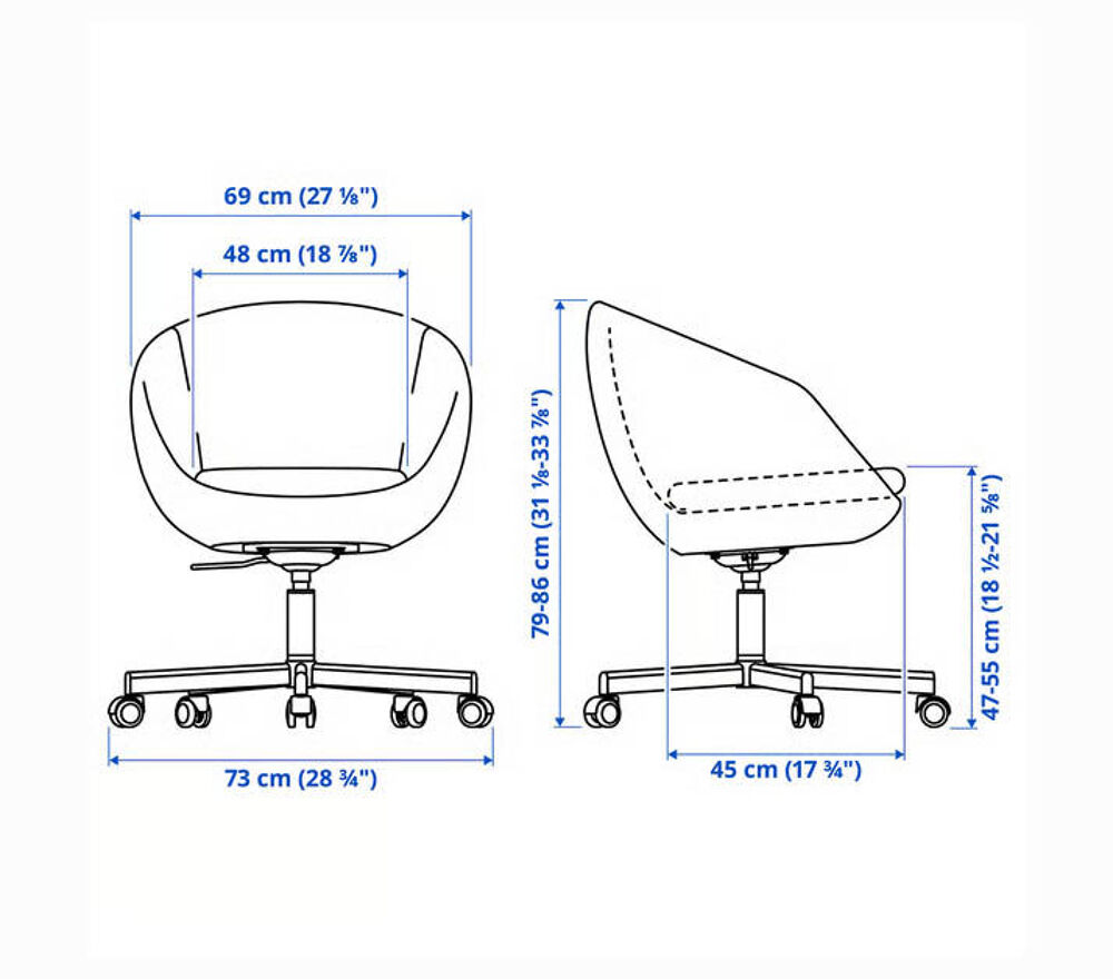 2 Chaises pivotantes ikea SKRUVSTA Meubles
