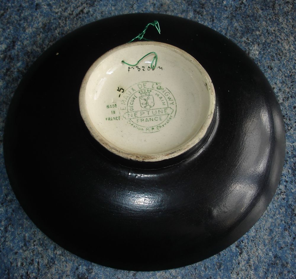 Rare Assiette vintage Emaux de Longwy s&eacute;rie Neptune Décoration