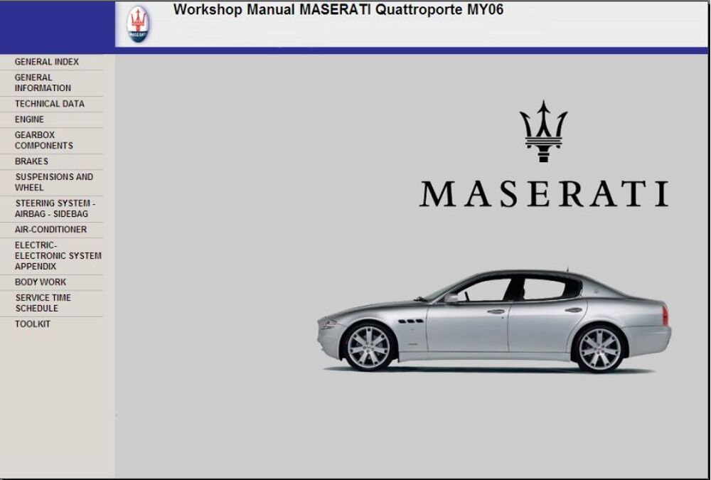 Manuel de r&eacute;paration Maserati Quattroporte 