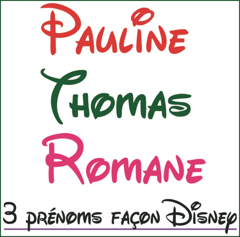 Stickers Personnalis&eacute;s Vos Pr&eacute;noms &eacute;criture Disney neuf Décoration