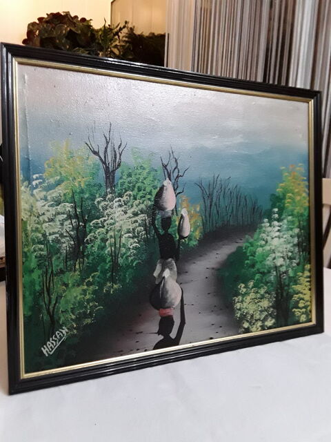 TABLEAU HUILE  SUR TOILE ENCADREE 25 Ermont (95)