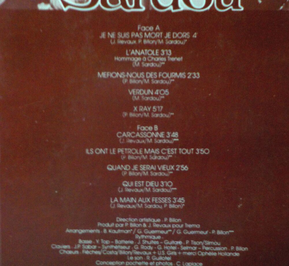 VYNIL 33T MICHEL SARDOU Album "Je ne suis pas mort, je dors" CD et vinyles