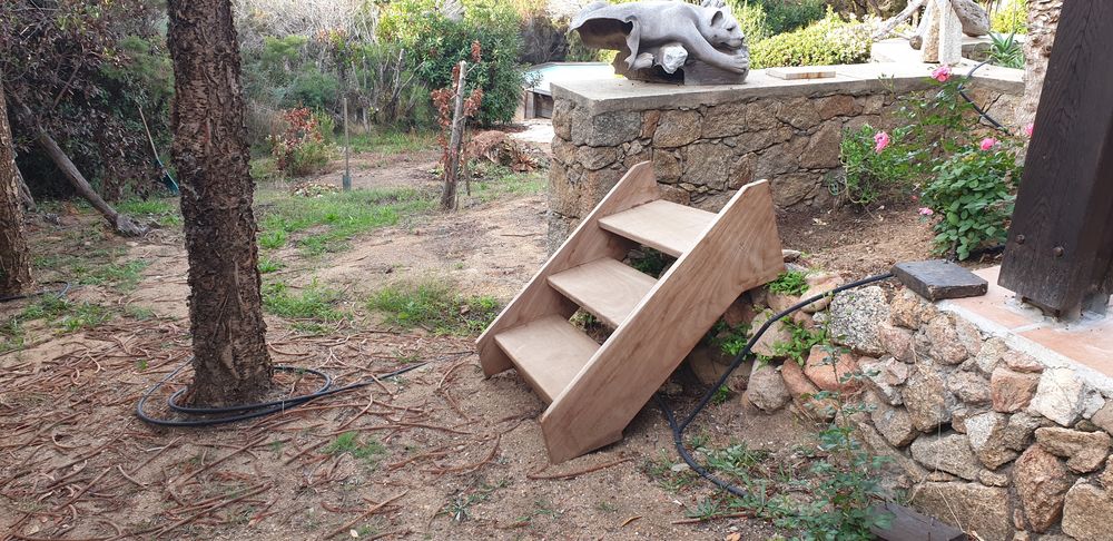 escalier bois massif Jardin