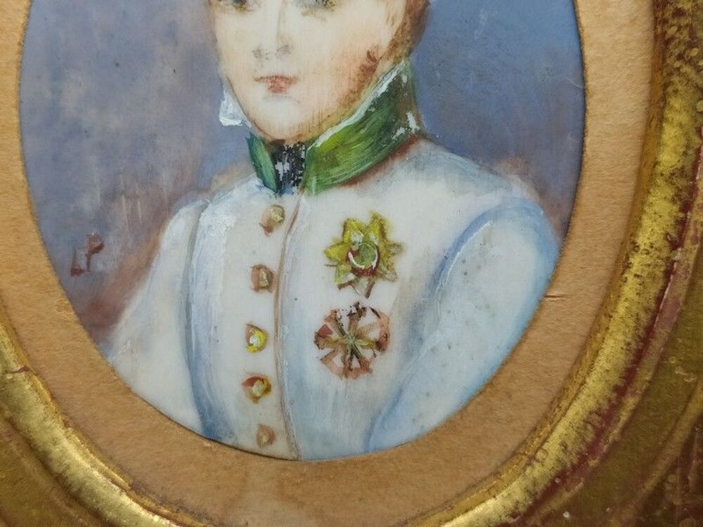 Peinture Miniature L'Aiglon Napol&eacute;on II Duc de Reichstadt 