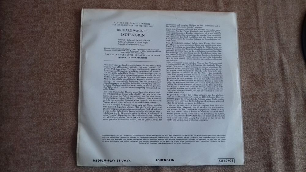 RICHARD WAGNER "LOHENGRIN" vinyle 33T CD et vinyles