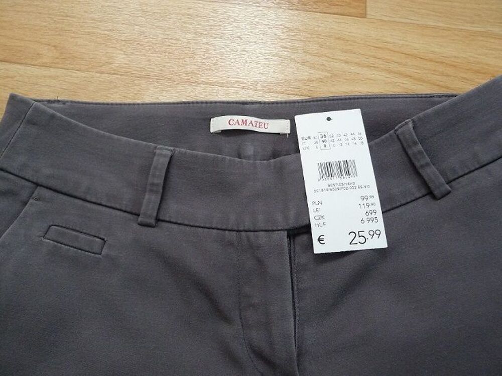 Pantalon gris fonc&eacute; taille 36-38 CAMAIEU - NEUF Vêtements