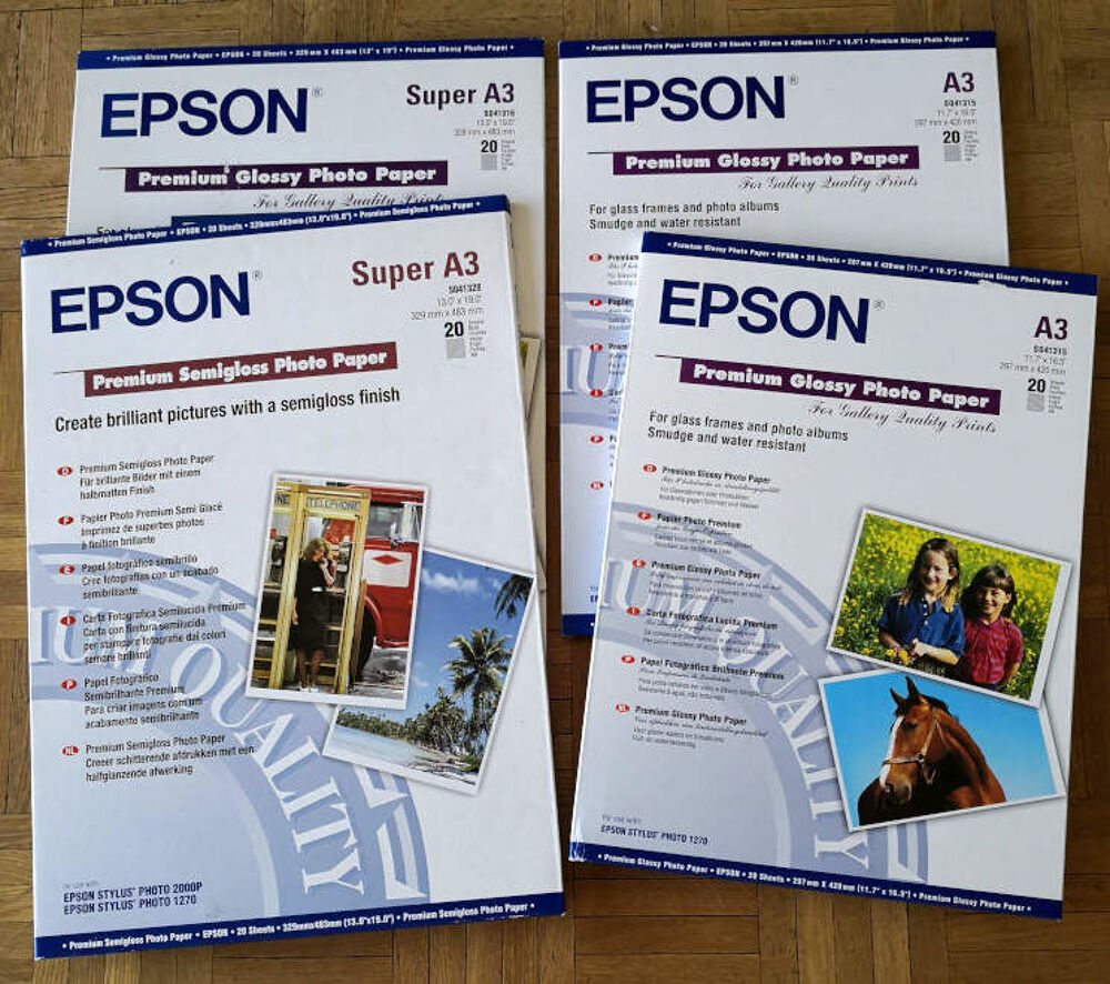 Papier Photo EPSON A3 et super A3 Photos/Video/TV