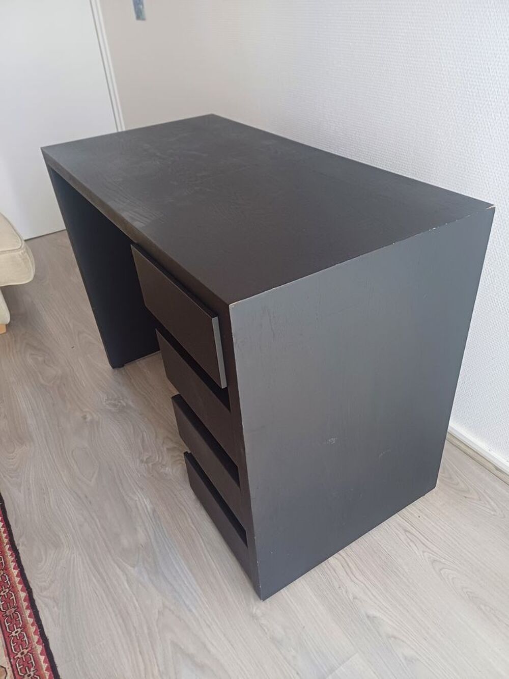 Bureau informatique / t&eacute;l&eacute;travail noir avec 4 tiroirs Meubles