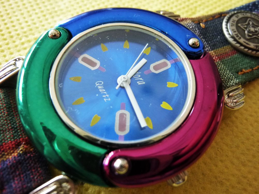 HORA montre analogique jeans multicolore unisexe ANA0040 Bijoux et montres