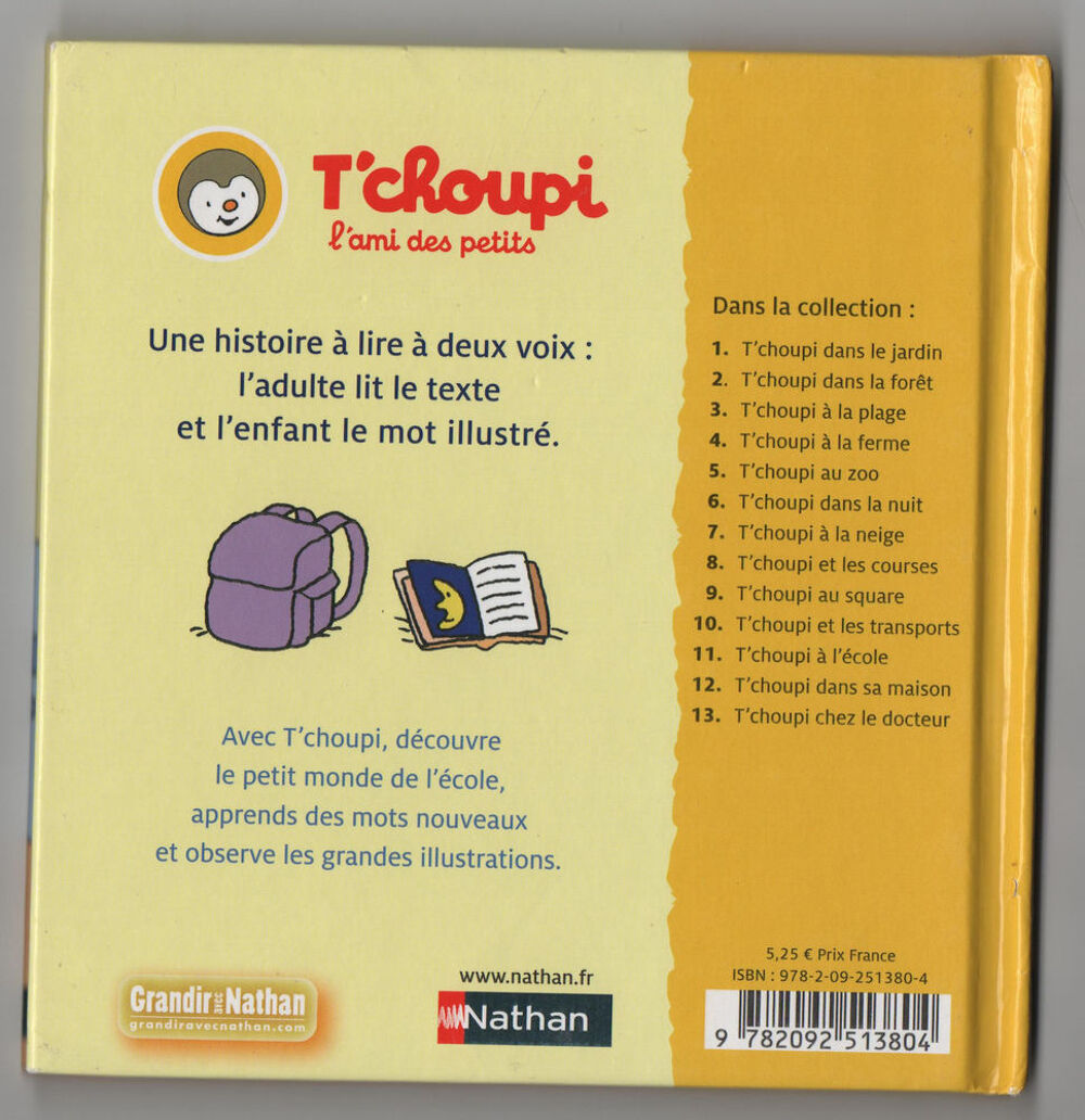 T'choupi &agrave; l'&eacute;cole - Thierry Courtin Livres et BD