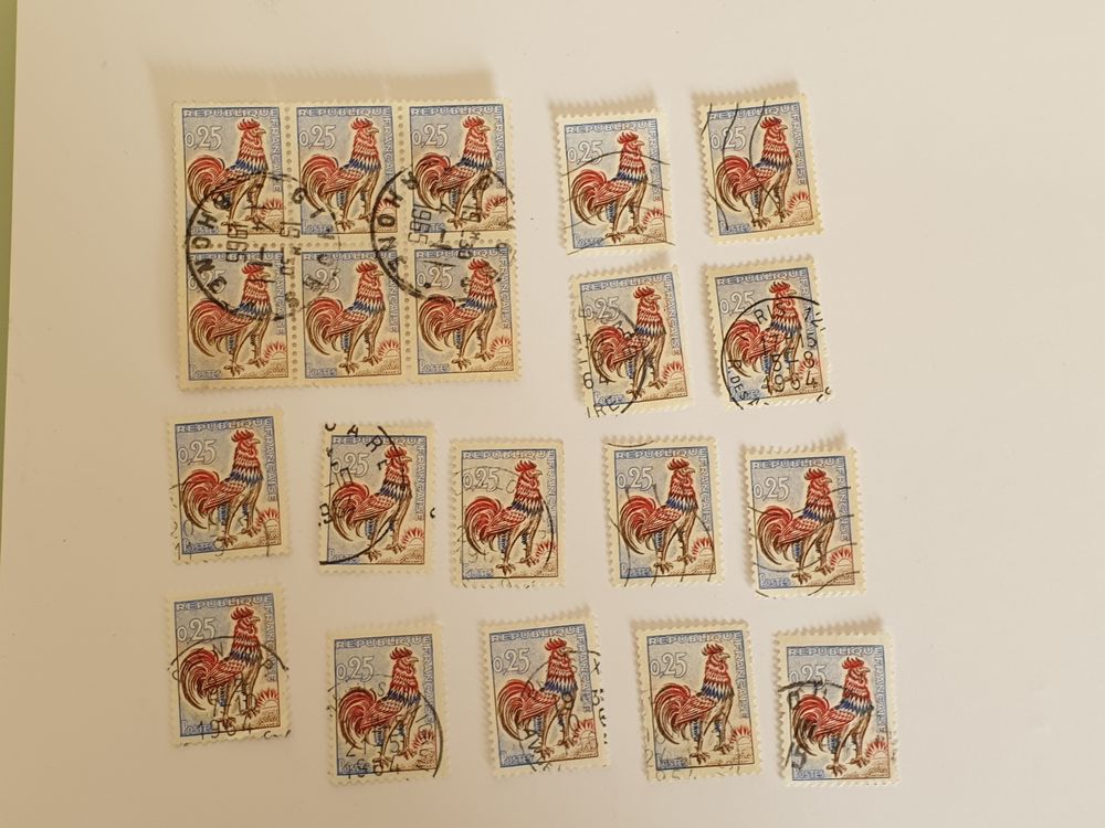 Timbre france Coq de Decaris 0F25- 1962 - lot 0.60 euro 