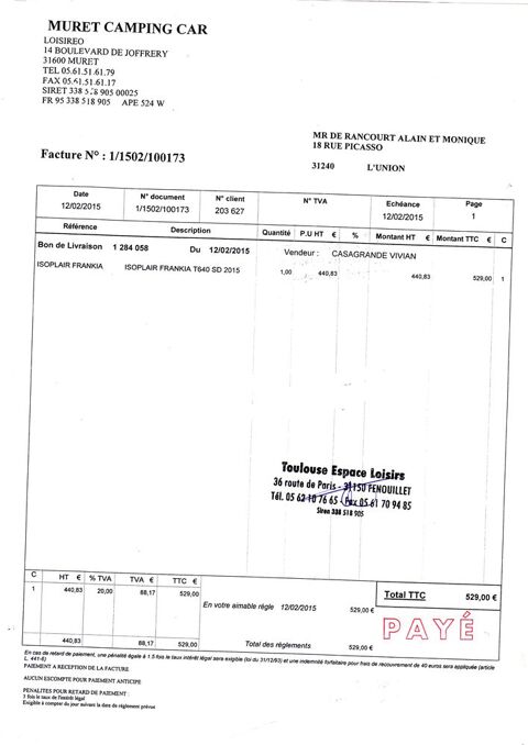isoplair T640 sd2015 servi 2 fois Toulouse (31)