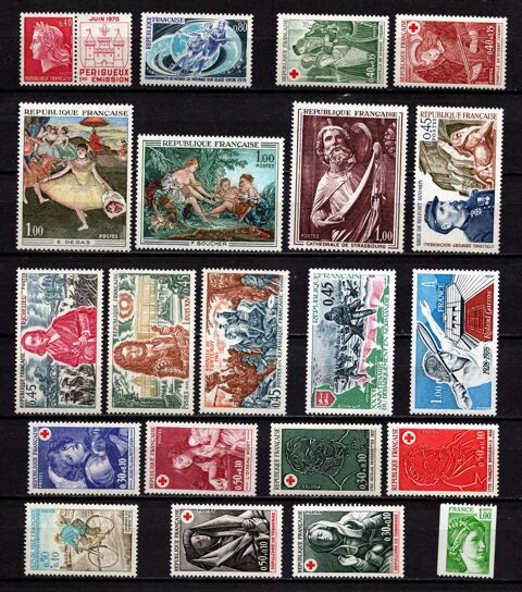 Lot timbres France de 1970/78, tous**, superbes 2 Cholet (49)