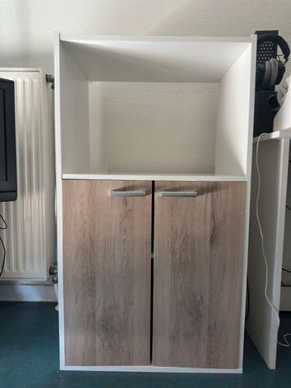 Meuble de rangement blanc et bois Meubles
