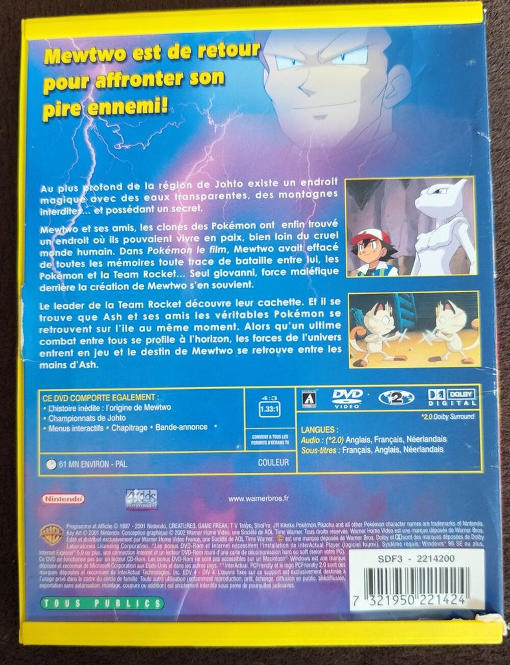 Film dvd "le retour de mewtwo" Jeux / jouets