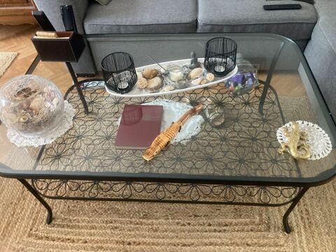 table basse fer forg� en verre 30 Magnanville (78)