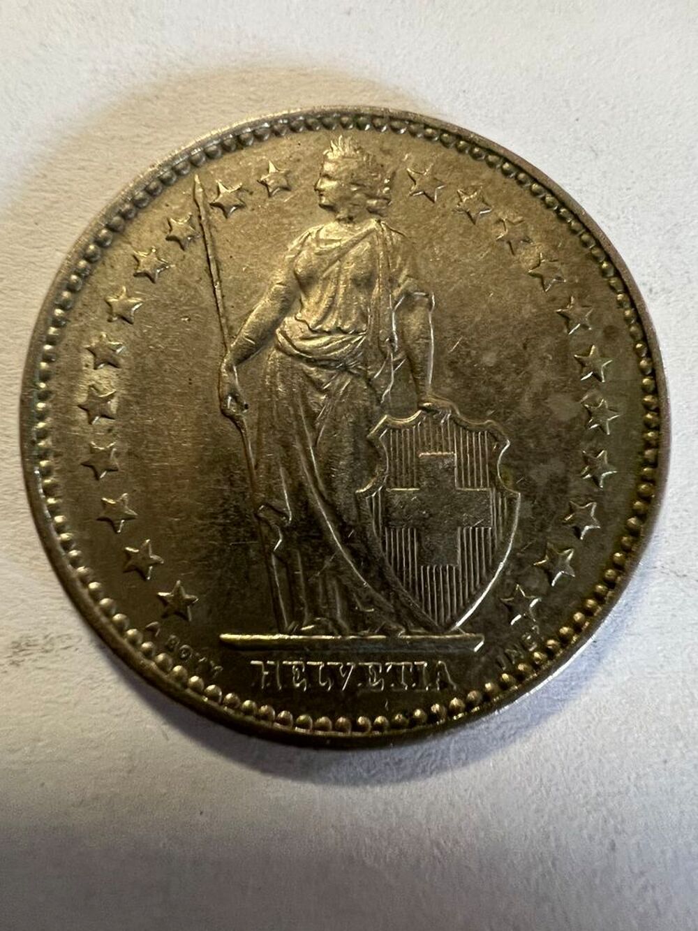 2 Francs Suisse Helvetia 1968 