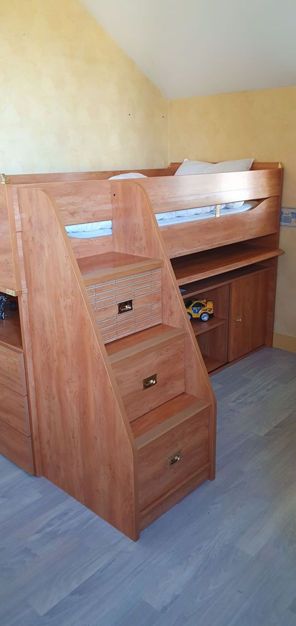 Lit compact Gautier, mod&egrave;le Calypso (lit+bureau+rangements) Meubles