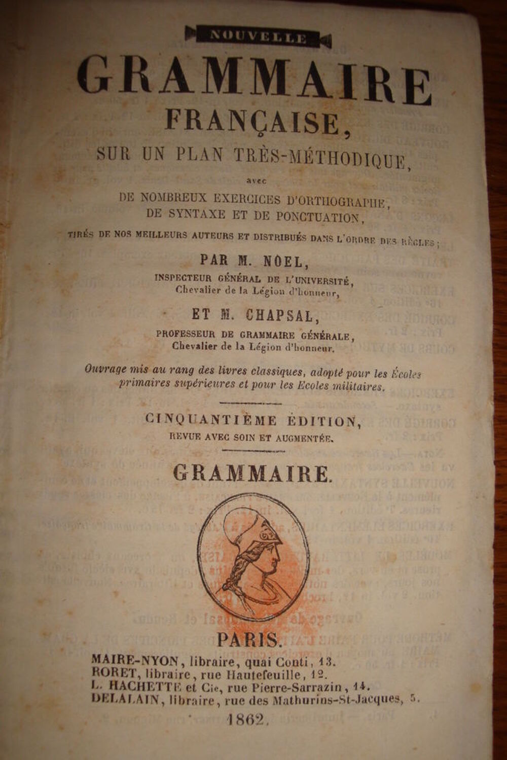 Livre ancien Grammaire Fran&ccedil;aise 1862 Livres et BD