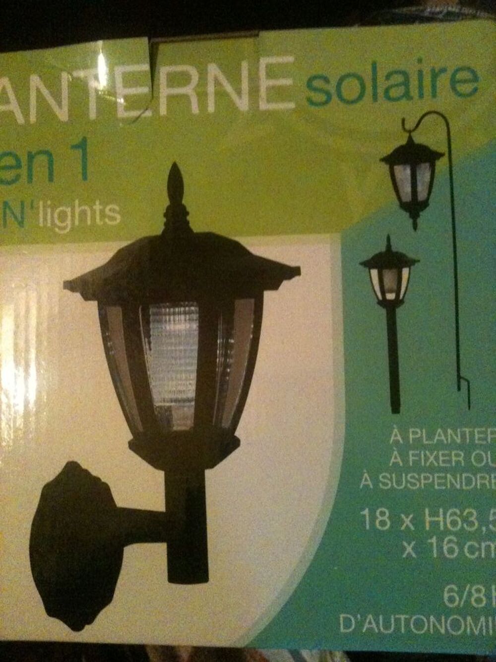 Lampe lanterne solaire 3 en 1 sunlight Jardin