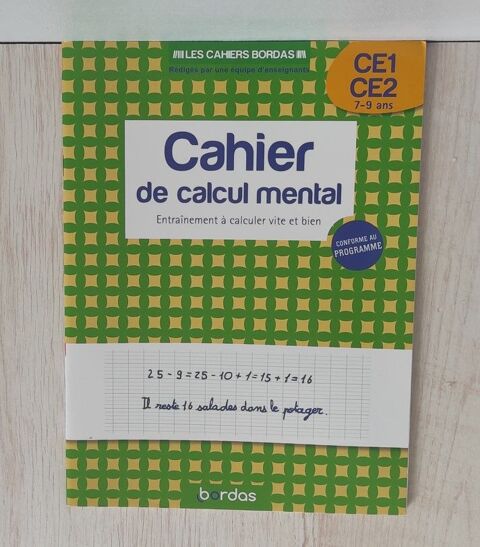Cahier de calcul mental CE1/2 NEUF 2 Metz (57)