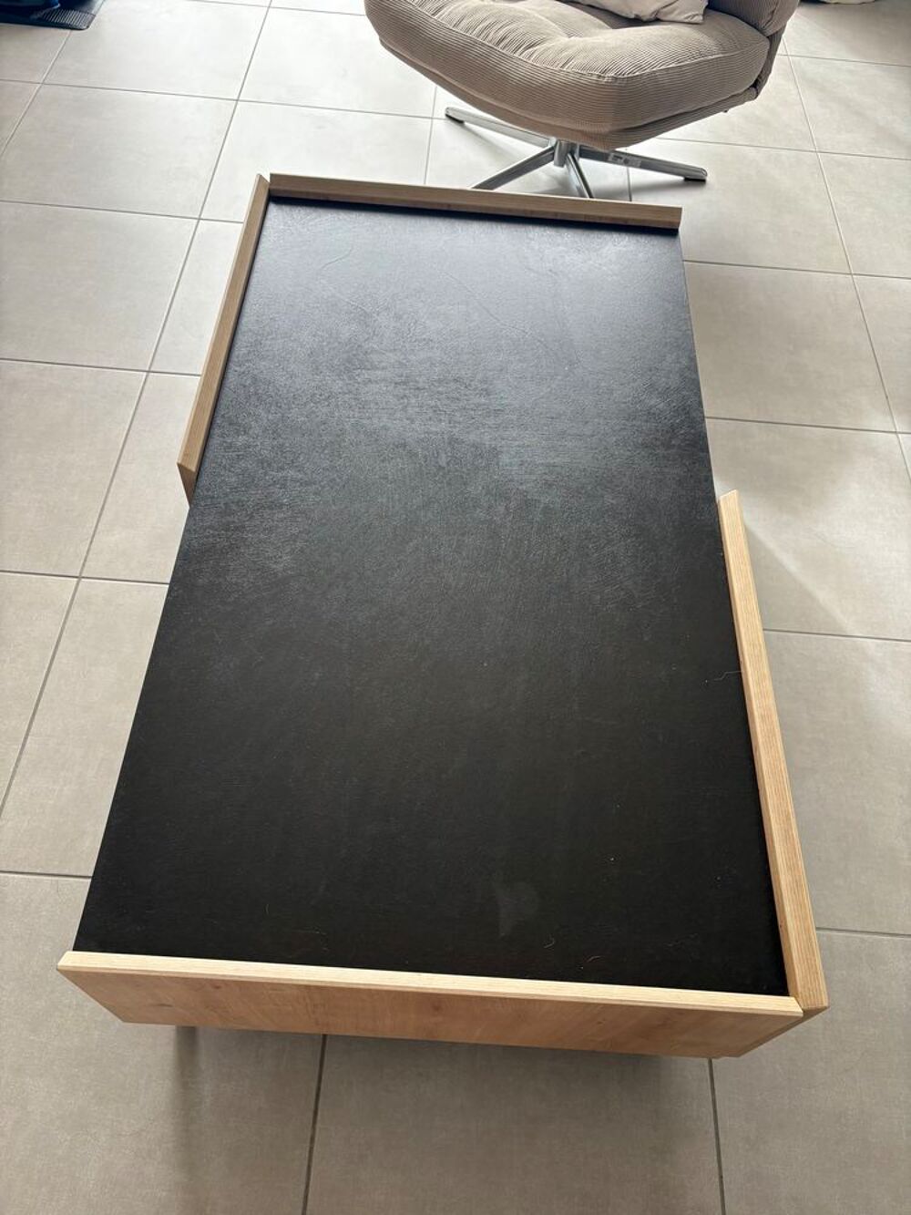 Table basse bois et ardoise Meubles