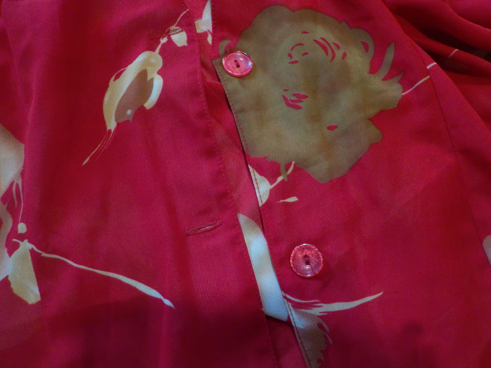 ENSEMBLE CHEMISIER + DEBARDEUR ALEXA'S TAILLE 5 FOND ROUGE Vêtements