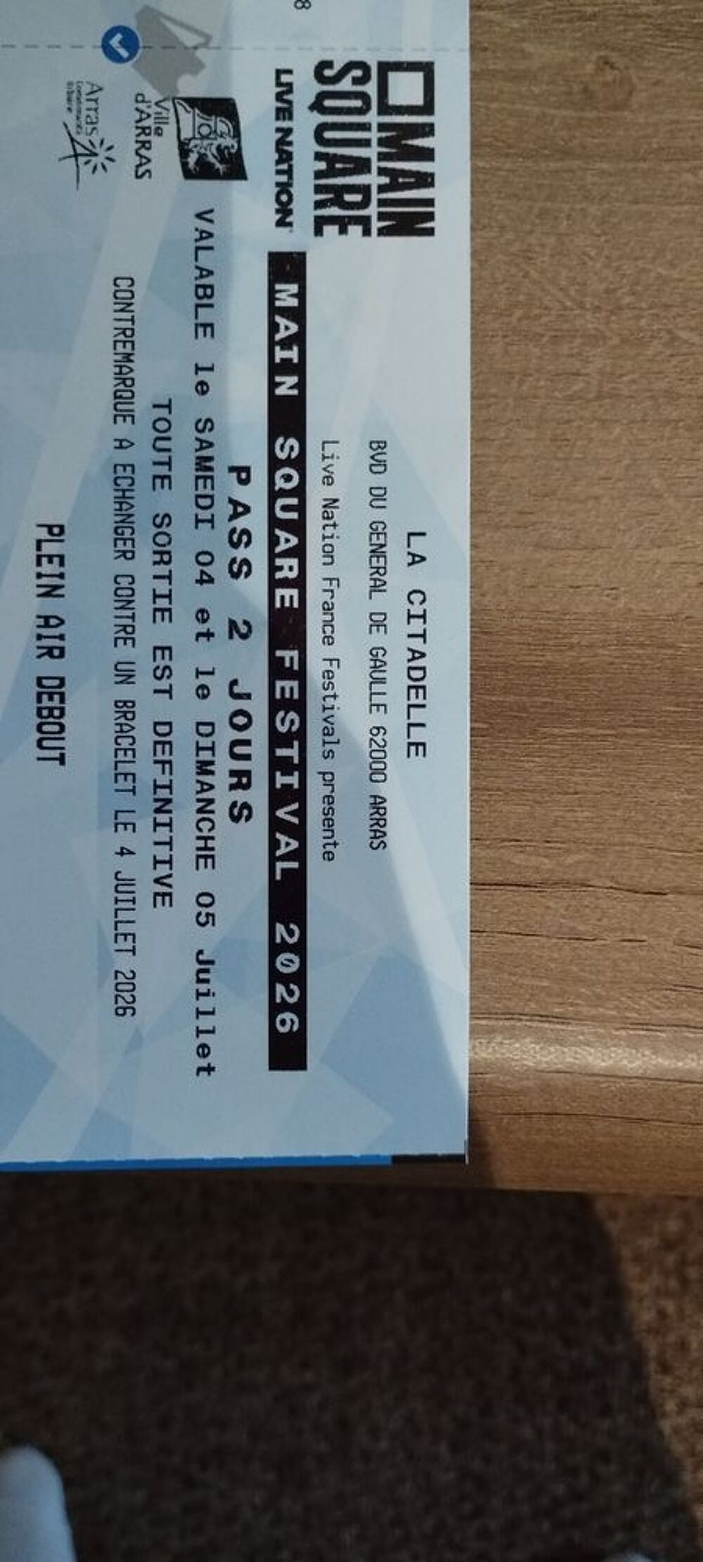 billet pour le Mainsquare Festival 2026 Bourse des collections