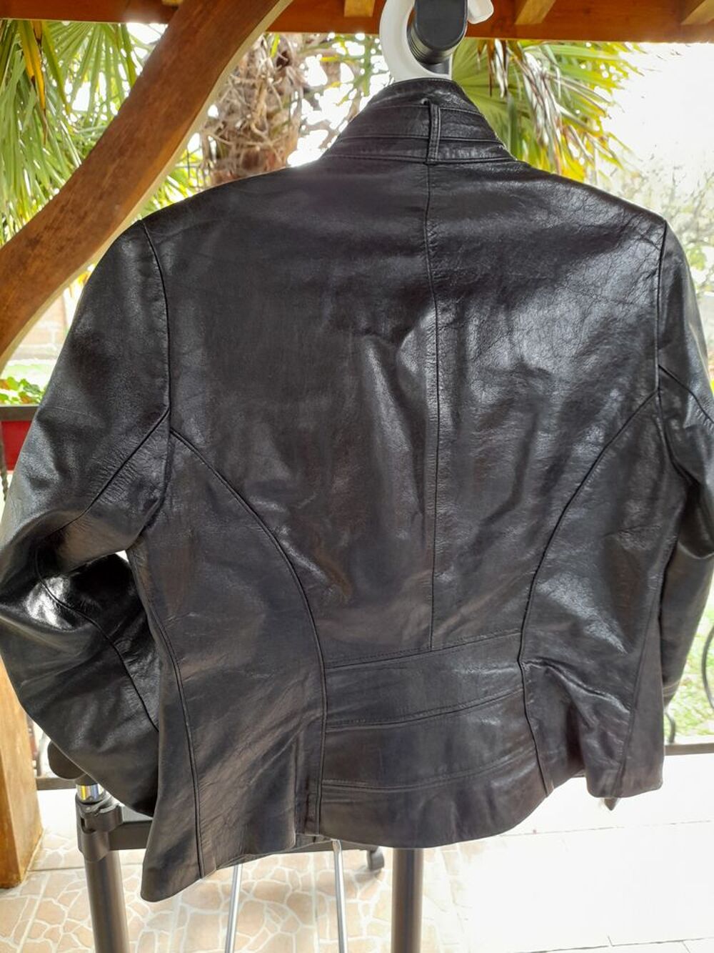 Blouson cuir type biker T2 Vêtements