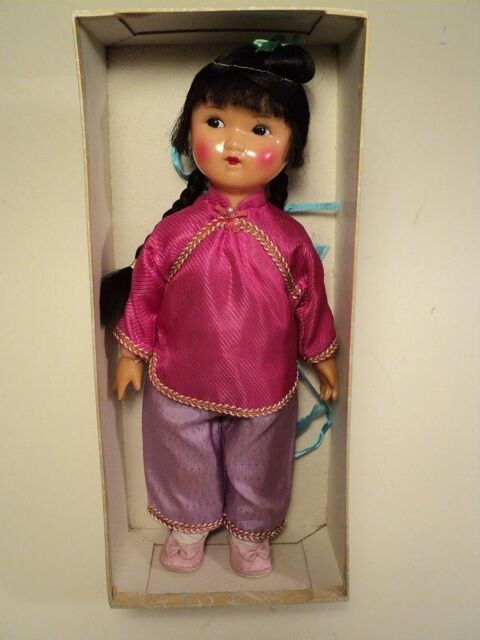 Ancienne Poupée Folklorique Chinoise vers 1960 China Doll 80 Loches (37)