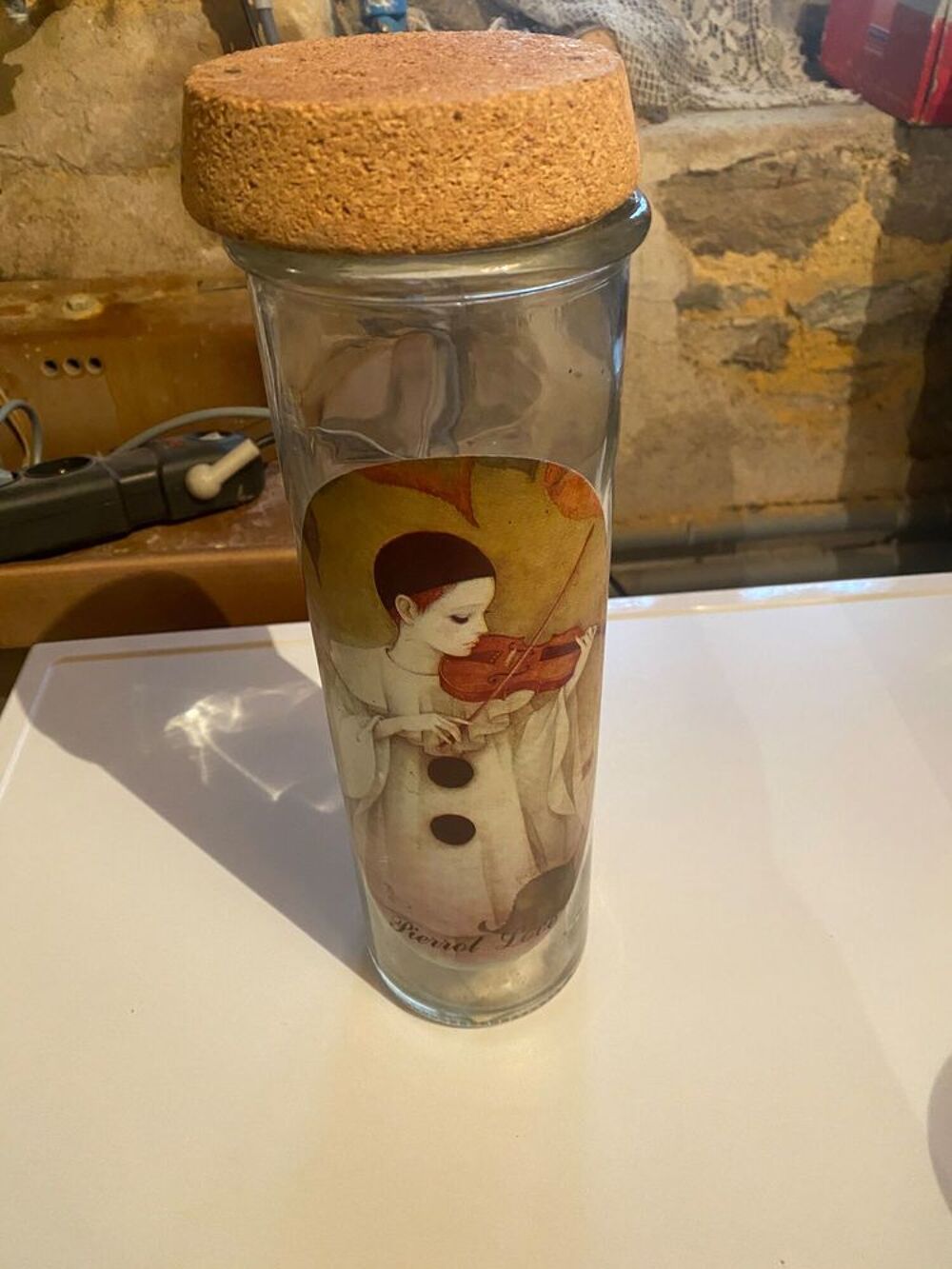 POTS EN VERRE DECORES PIERROT 