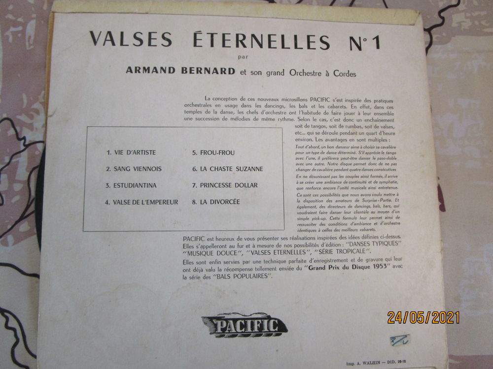 disque vinyle album n&deg;1 &quot;VALSES ETERNELLES&quot; d'Armand Bernarc CD et vinyles