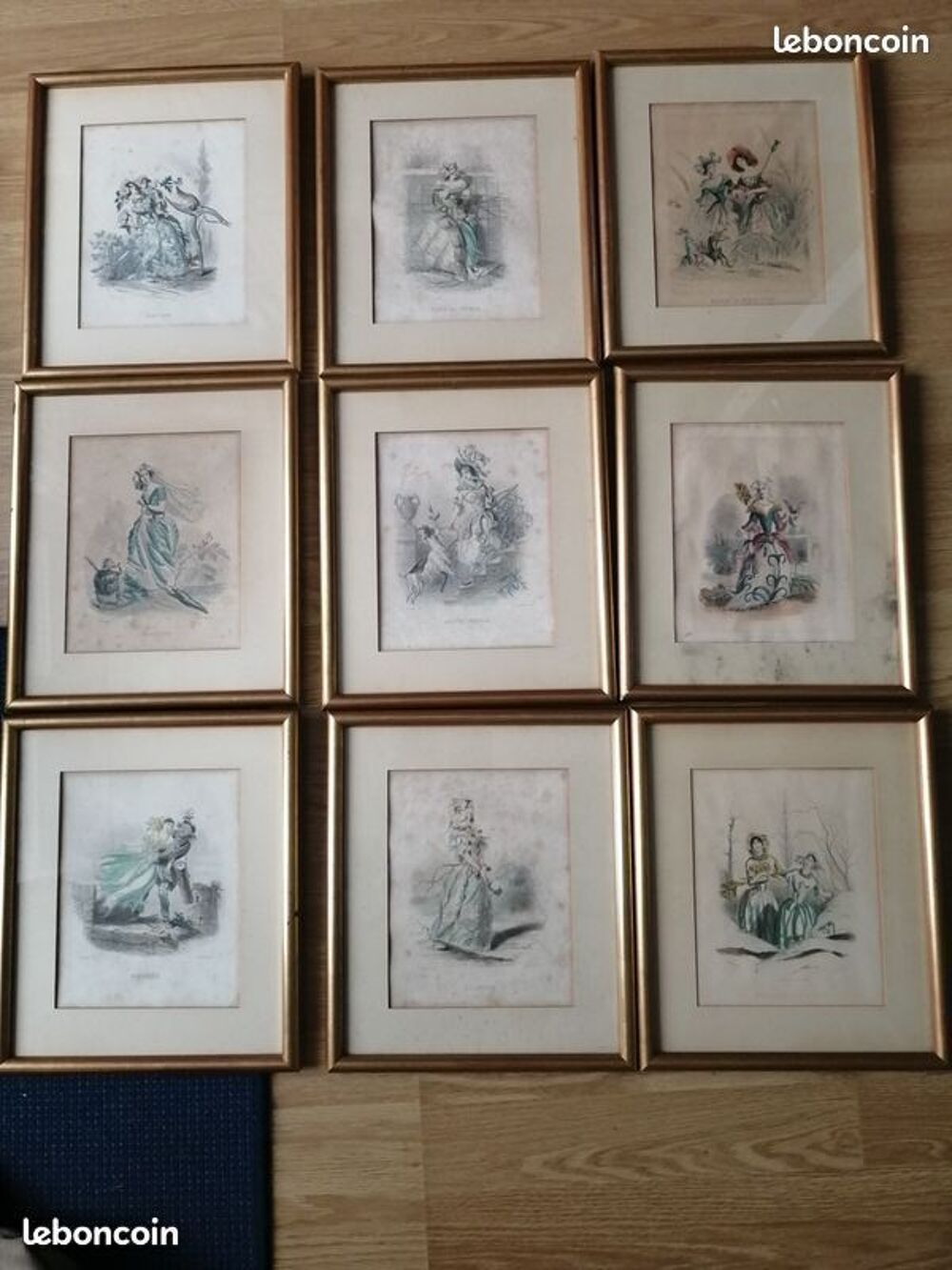 lot gravures graveur Granville fleurs plante femme fleur art 