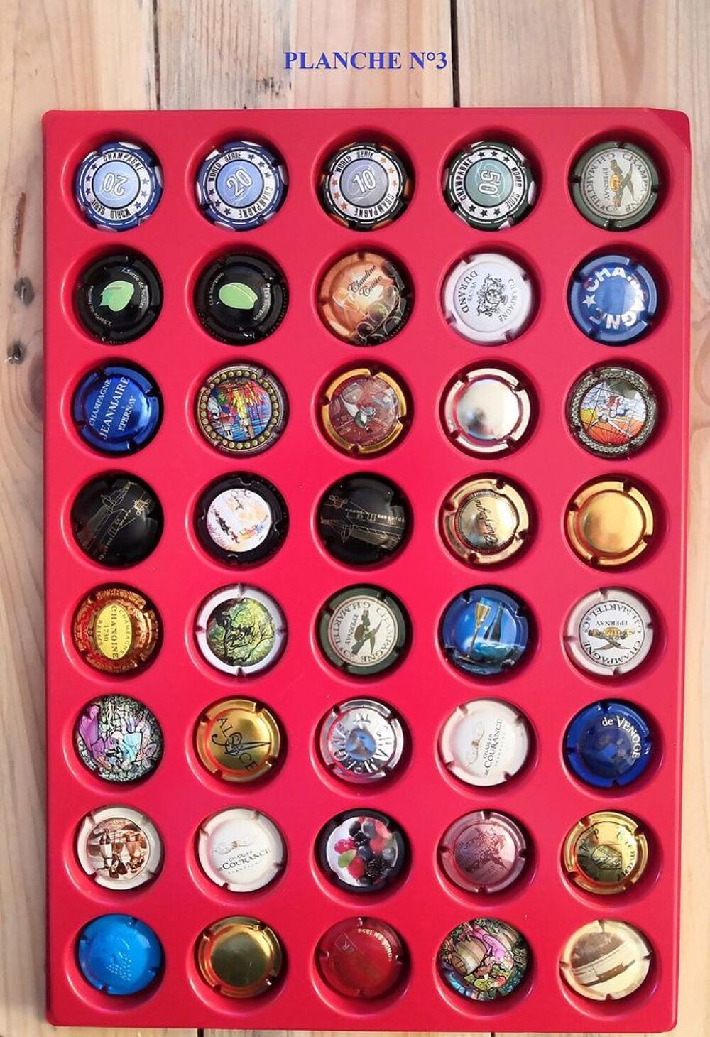 Plaque de 40 capsules de Champagne 