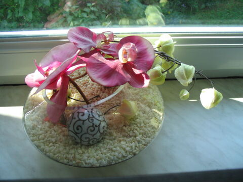 Vase coupe en verre avec dcor floral et minral 10 Wolxheim (67)