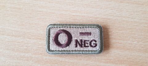 �cusson patch brod� groupe sanguin O- n�gatif 5x2,5 cm 4 Carnon Plage (34)