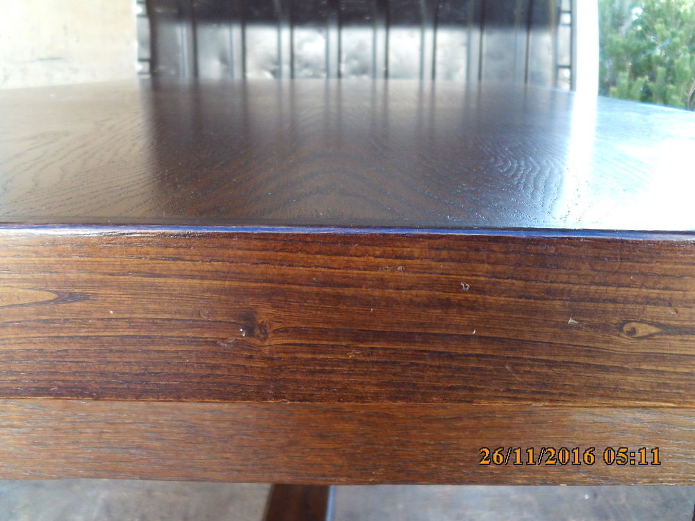TABLE MONASTERE en CHENE de 180 x 90 cm plateau 5 cm &eacute;pais Meubles