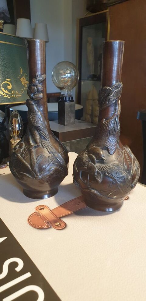 VASES BRONZE JAPONISANT 160 Trappes (78)