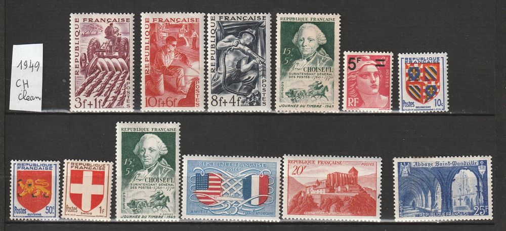 Timbres Neufs avec charni&egrave;re papier CLEAN 