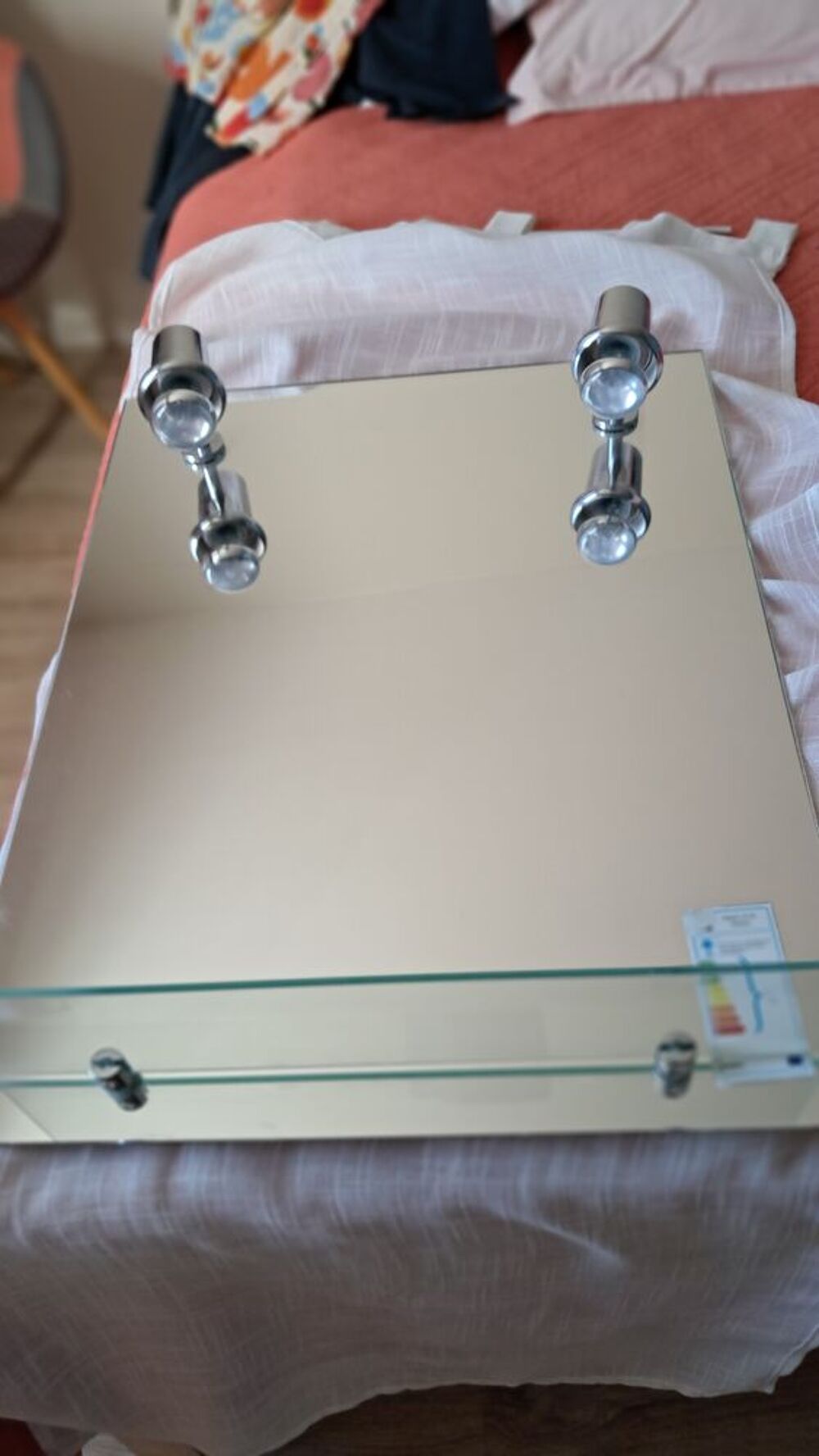 Miroir avec lampes et tablette Décoration