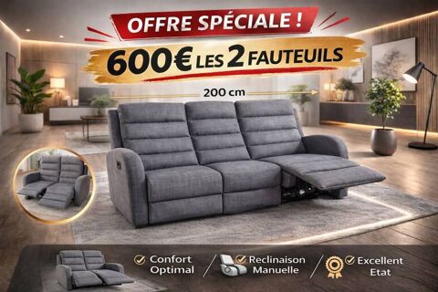 2 canap�s relax 3 places et 2 places. 550 Fresnes-sur-Escaut (59)