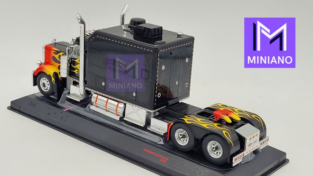 CAMION PETERBILT 379 CUSTOM 2002 NOIR AVEC FLAMMES IXO 1/43 