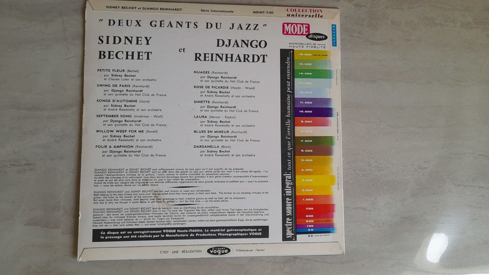 SIDNEY BECHET et DJANGO REINHARDT vinyle 33T CD et vinyles