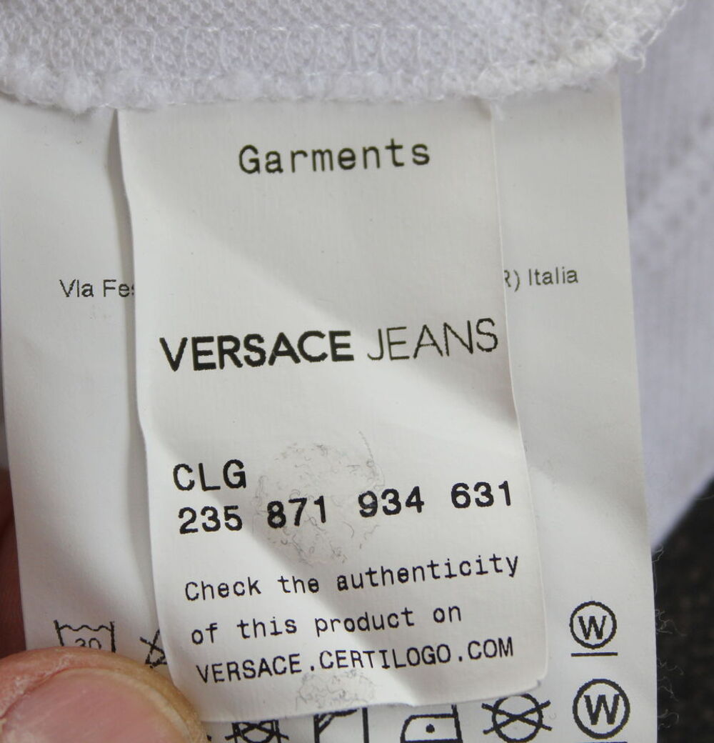 Polo blanc &amp; noir VERSACE T.M Vêtements