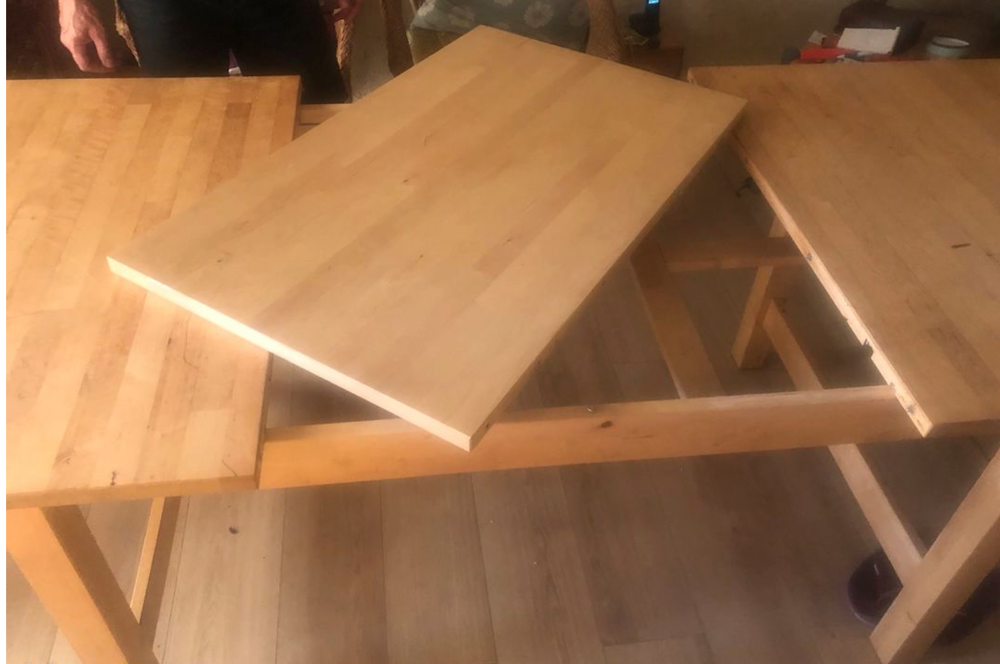  Table extensible cuisine IKEA bois massif blanc Meubles