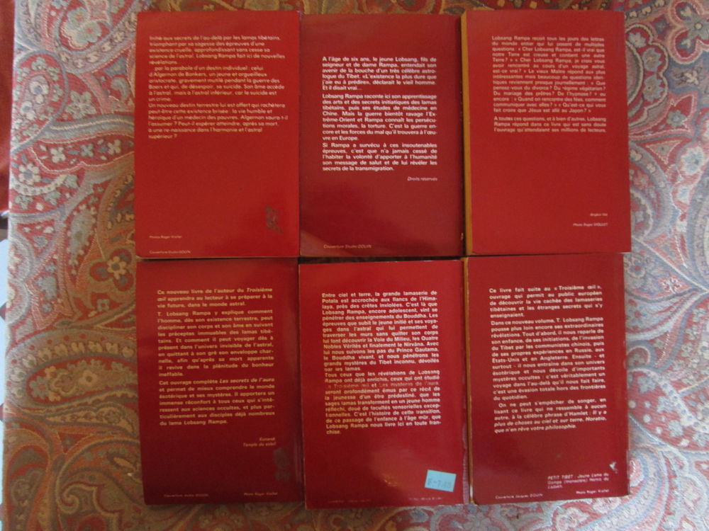 6 livres de Lobsang Rampa Livres et BD