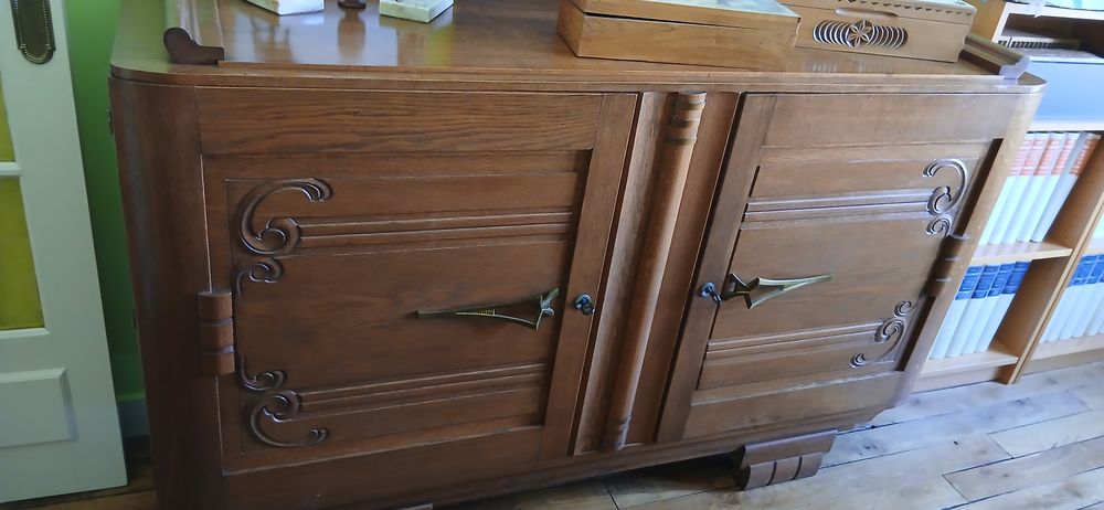 Ensemble vintage lit + table + commode Meubles