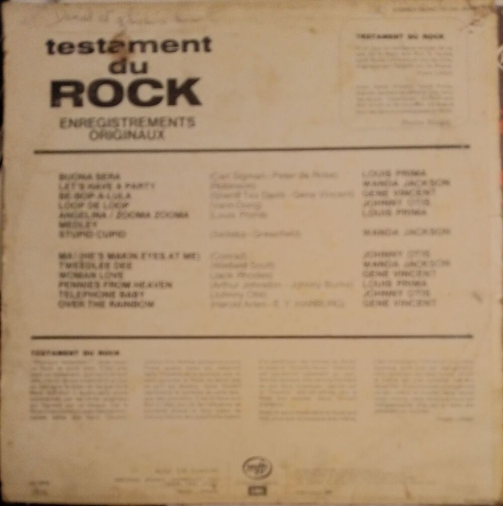 TESTAMENT GU ROCK 1 ET 2 /2 X DISQIES VYNIL 33 TOURS CD et vinyles