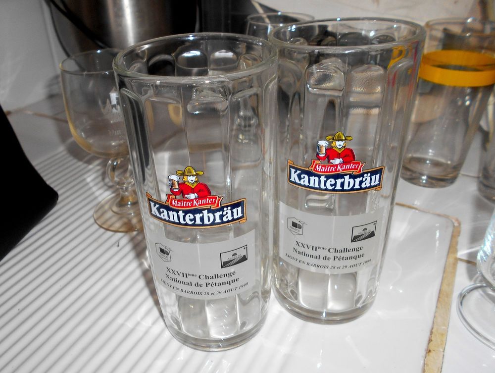 2 verres chope &agrave; bi&egrave;re KANTERBRAU 50cl H18cm D 8cm Décoration