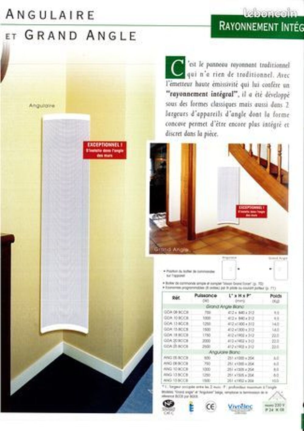Radiateur NEUF - Marque CAMPA - Angulaire Electroménager